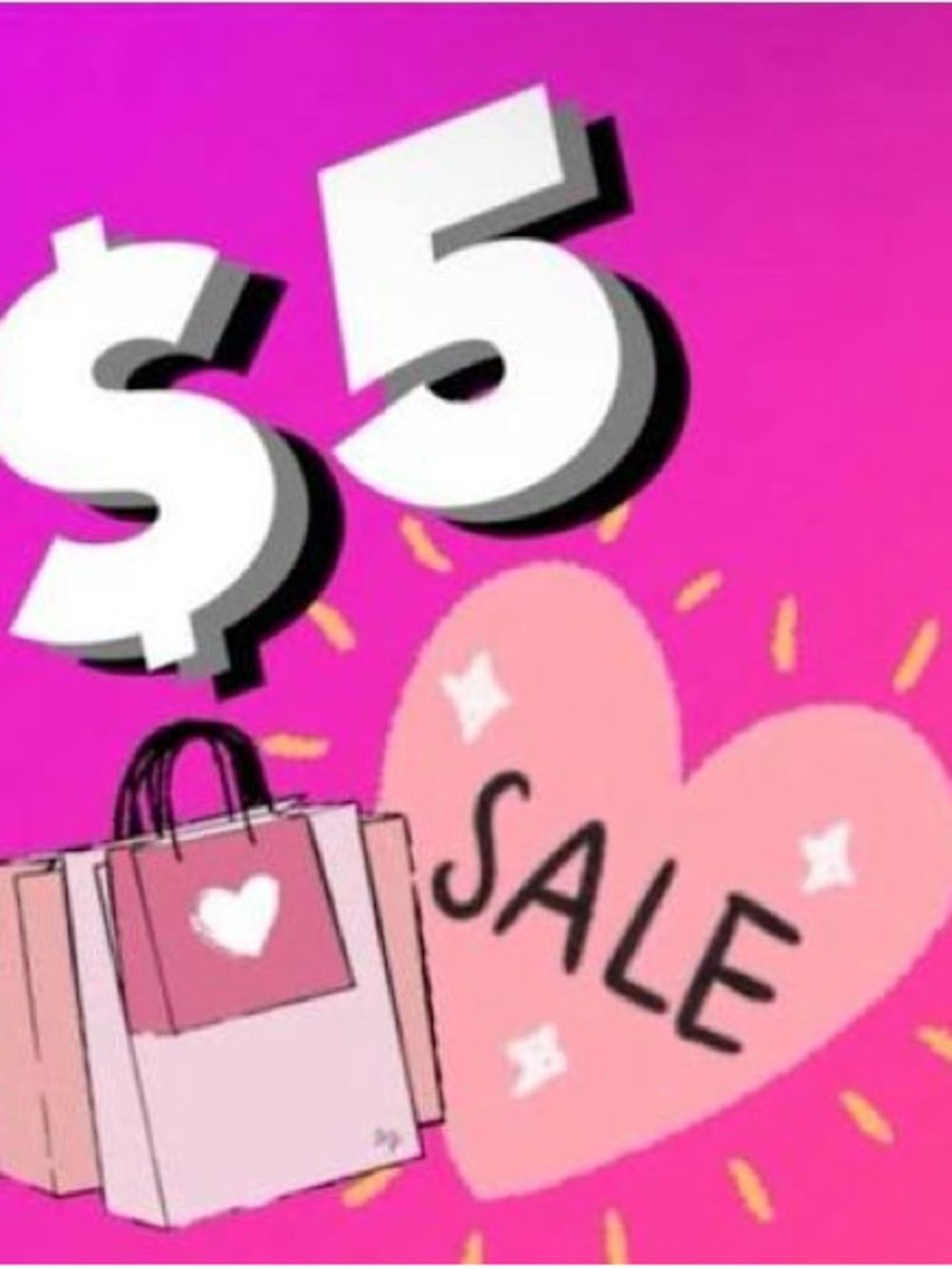 $5 Pink Sale Graphic Tote Illustration